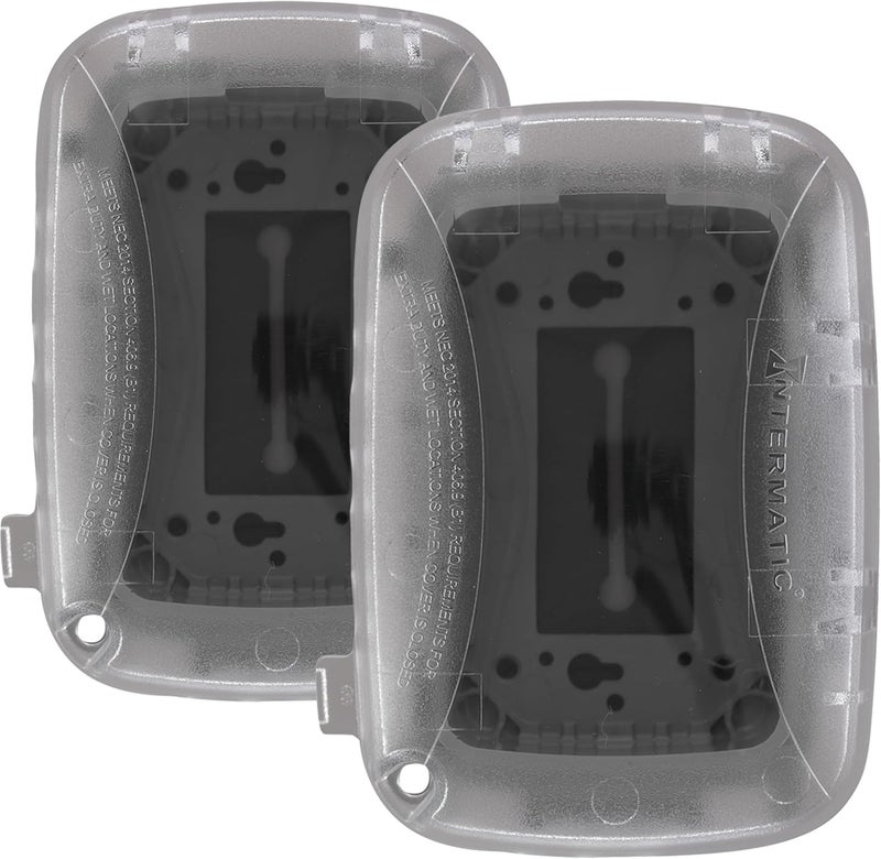 Intermatic WP5100C Weatherproof Electrical Box - Single Gang, Versatile Outdoor Outlet Cover - Secure Design for Outdoor GFCI Outlets, Durable Plug Cover - 2 Pack - Image 1